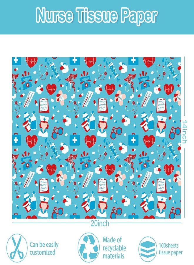 Whaline 100 Sheets Nurse Tissue Paper Medical School Gift Wrapping Paper Heart Stethoscope Decorative Art Paper for Nurses Doctors DIY Crafts Party Gift Packing Supplies, 14 x 20 Inch - Image 2